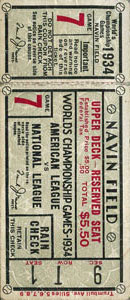 1934 World Series - Game 7 Ticket